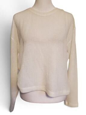 Stargazer Waffle Knit Flowy Long Sleeve Top Women's Size Large